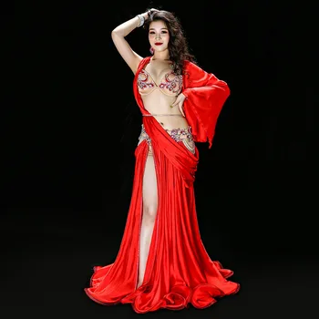 2020 naujas aukštos kokybės pilvo šokių drabužius seksualus naudingumo drabužių, specialios juostelės didelis sijonas grupės veiklos pilvo šokio kostiumas