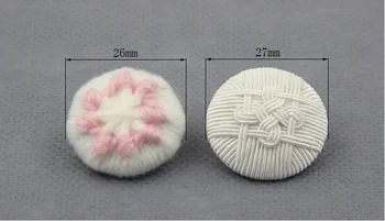 Nailono audiniu mygtuką vertus medžiaga sagtis moterų kailis mygtuką megztinis mygtuką kailio švarkelis mygtuką, 26mm