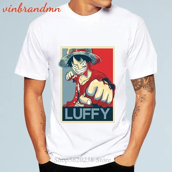 Vienas Gabalas Luffy Marškinėliai Atsitiktinis Marškinėlius Homme Cartoon O kaklo Streetwear Vyras Marškinėliai Berniukams Drabužius Anime Vasaros Piratų Karalius Viršūnes Tee