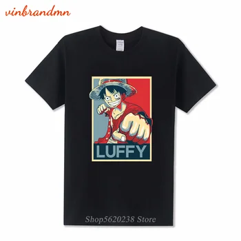 Vienas Gabalas Luffy Marškinėliai Atsitiktinis Marškinėlius Homme Cartoon O kaklo Streetwear Vyras Marškinėliai Berniukams Drabužius Anime Vasaros Piratų Karalius Viršūnes Tee