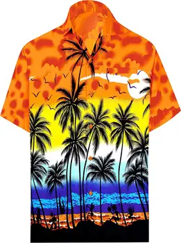 Vyrų Marškinėliai Havajų Spausdinti Atsitiktinis Havajų Viršuje Streetwear Tropinių Augalų Marškinėliai Paplūdimys Saulėlydžio Lapų Spalva Kalėdų 2020 M.