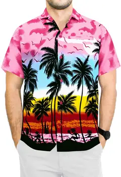 Vyrų Marškinėliai Havajų Spausdinti Atsitiktinis Havajų Viršuje Streetwear Tropinių Augalų Marškinėliai Paplūdimys Saulėlydžio Lapų Spalva Kalėdų 2020 M.
