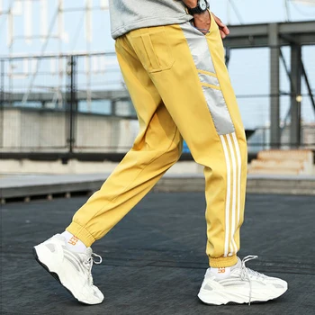 Vyrai Poilsiu Kelnės Mados Atsitiktinis Streetwear Hip-Hop Sweatpants Vyrų Sportinės Kelnės 2020 Naujos Haremo Mens Dryžuotos Kelnės