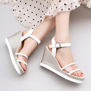 ASUMER didelis dydis 34-43 vasaros sandalai moterims, elegantiška prom ponios batai platformos pleištai batų sagtis moterų sandalai 2020 m.