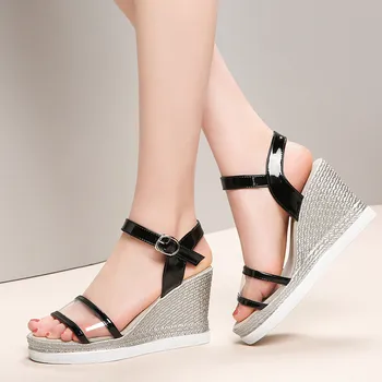 ASUMER didelis dydis 34-43 vasaros sandalai moterims, elegantiška prom ponios batai platformos pleištai batų sagtis moterų sandalai 2020 m.