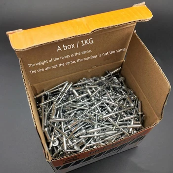 Karšto pardavimo 1KG/box M3.2/M4/M5 Aliuminio Aklai Kniedės Apvalios Galvos Kniedės Nagų Dekoravimo Pop Kniedės