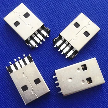 USB A-Type Shen Plokštės Tipas SMD Vyrų Prijunkite USB Jungtis, Juoda Aplinkai Draugiškų Medžiagų ir Aukštos Temperatūros Pasipriešinimo
