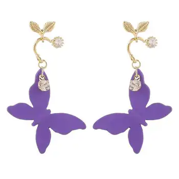 Violetinė auskarai 2020 naujos mados mažų šviežių drugeliu auskarai moterų korėjos temperamentas ausų papuošalai Tendencijos Mados Stud Auskarai