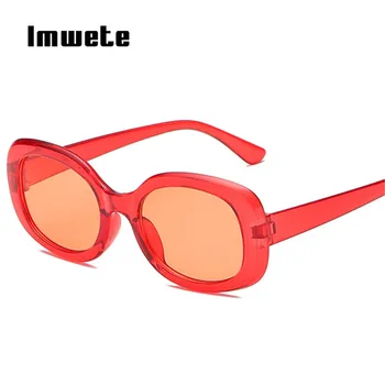 Imwete Vintage Akiniai nuo saulės Moterims Prekės ženklo Dizaineris Ovalo Negabaritinių Saulės Akiniai Retro Veidrodis Akiniai nuo saulės Atspalvių UV400 Red Akiniai