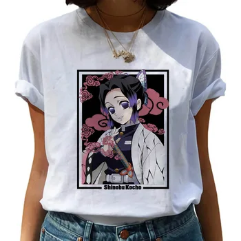 Unisex Anime Demon Slayer Marškinėliai Kimetsu Nr. Yaiba Tee Laiškas Spausdinti Marškinėlius Viršų trumpomis Rankovėmis Palaidinė Paauglių