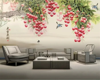 Beibehang Klasikinis asmenybės šilko audinio tapetų Ranka pieštas aliejaus tapybai vaisius medžio, TV, sofa fone 3d tapetai, freskos