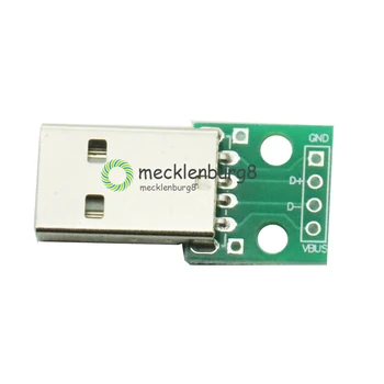 10 vnt. USB PANIRTI keitiklis 4 pin adapteris 2.54 mm PCB Galia 