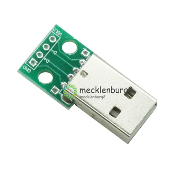 10 vnt. USB PANIRTI keitiklis 4 pin adapteris 2.54 mm PCB Galia 