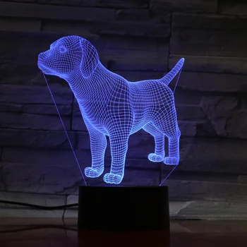 LED nightlamp 3D RGB Spalvų Stalo Lempa Gamina Unikalų Apšvietimo Efektai Metakrilato plokštė Vaikų apšvietimo Šuo Formos Šviesos