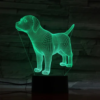 LED nightlamp 3D RGB Spalvų Stalo Lempa Gamina Unikalų Apšvietimo Efektai Metakrilato plokštė Vaikų apšvietimo Šuo Formos Šviesos