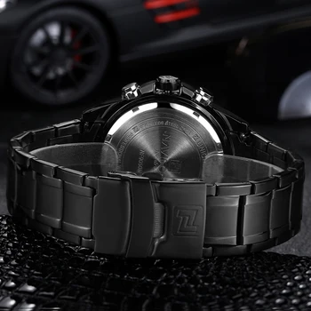 Prekės NAVIFORCE Laikrodžiai vyrams prabanga Full Steel Kvarcinis Laikrodis LED Skaitmeninio Laikrodžio Kariuomenės Karinių Sporto laikrodis relogio masculino