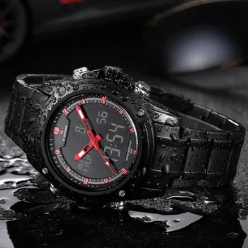 Prekės NAVIFORCE Laikrodžiai vyrams prabanga Full Steel Kvarcinis Laikrodis LED Skaitmeninio Laikrodžio Kariuomenės Karinių Sporto laikrodis relogio masculino