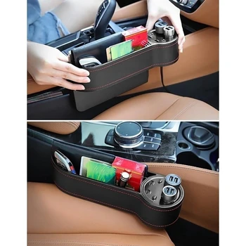 Universalus daugiafunkcis Odos Automobilio Sėdynės Pusėje talpinimo Sėdynės Gaudytojas su Dual USB jungtys Cigarrete Lengvesni