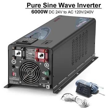 SUNGOLDPOWER 6000W Pure Sine Wave Solar Power Inverter Split Etapas DC 24V AC 120/240V Įtampos Keitiklis Maitinimo Išjungti Tinklo