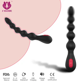 SHANDE 9 Greičio Analinis Granulės Vibratorius G Spot Makšties Klitorio Stimuliatorius Vyrams, Vibracija Butt Plug Suaugusiųjų Sekso Žaislai Vyras Moteris Massager