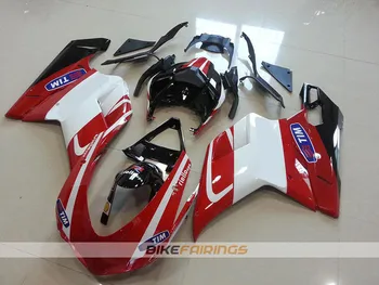 Naujas ABS Įpurškimo Pelėsių Kėbulo Visą Purvasargiai rinkiniai Tinka Ducati 1098 848 1198 2007 m. 2008 m. 2009 m. 2010 m. 2011 m. 2012 raudona balta VIRŠŲ