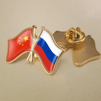 Kinijos ir rusijos Federacijos Kirto/Double/Draugystės Šaligatvio Atvartas Smeigtukai/Sagė/Emblemos
