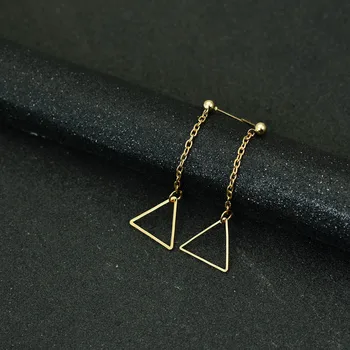 Aukso, Sidabro Spalva Ilgai Tabaluoti Auskarai Geometrinis Trikampis, Kvadratas Lašas Auskarai Moterims, Šaliai, Papuošalai Paprastas Grandinės Earing
