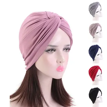 Kaktos Kryžiaus Musulmonų Turbaną Vientisos Spalvos Medvilnės Vidinį Hijab Kepurės Nešioti Moterų Headwrap Galvos Skara Pagal Hijab Variklio Dangčio