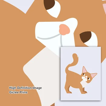 Animaciją Kačių Gyvūnų Minimalistinio Šiaurės Plakatai ir Spausdina Sienos Meno Tapybos Drobės vaikų Darželio Sienos Nuotraukas Kūdikių, Vaikų Kambarys Namų Dekoro