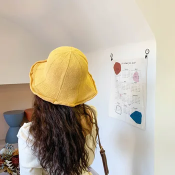 Vientisos Spalvos Megztas Baseino skrybėlę Moterų Vasaros Saulės, Saulės, skrybėlę Žvejo skrybėlę Moterų Kibiro kepurę Kvėpuojantis Pavasario