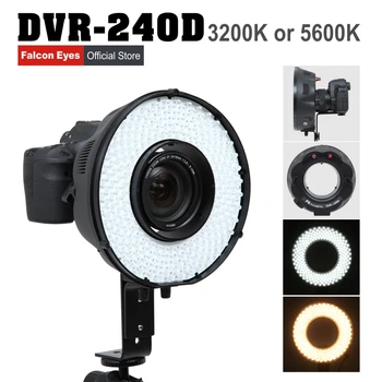 Falconeyes 240 Flash Žiedas LED Panel Pritemdomi Selfie Apšvietimo Nuotraukų, Vaizdo Fotografavimo DVR-240D + MV-AD1(NP-F750A) CD50