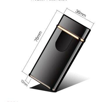 Nauja pirštų Atspaudų Touch Elektros Lengvesni Vėjo USB Cigarečių Žiebtuvėliai Elektroninių Įkrovimo Dvigubo Kampo Impulso Cigaras Žiebtuvėlis