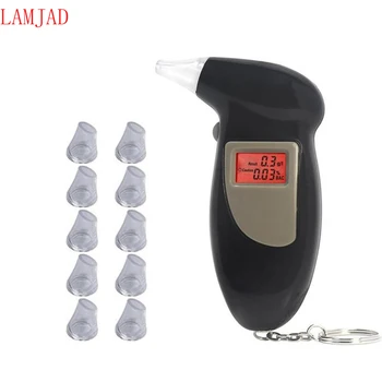 LAMJAD nešiojamas skaitmeninis keychain alkoholio testeris ar breathalyzers alcoholmeters su raudona šviesą didmeninė PING