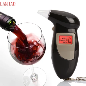 LAMJAD nešiojamas skaitmeninis keychain alkoholio testeris ar breathalyzers alcoholmeters su raudona šviesą didmeninė PING