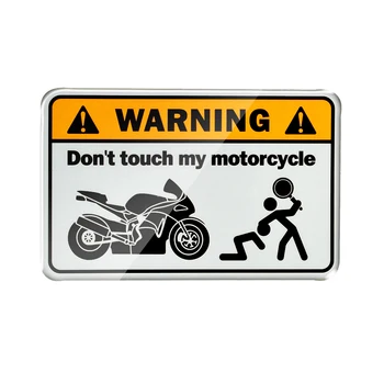 Už Yamaha Kawasaki Honda Suzuki, Ducati 3D Dervos Įspėjimo neliesk Mano Motociklo Bako Lipdukas