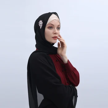 Kietų Deimantų Hijabs Musulmonų Islamo Šalikas Šalikai Moteris Jersey Hijab Femme Musulman Skarelė Malda Turbante Jilbab Femme