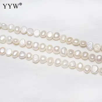 Dirbtiniu būdu išauginti Baroko Gėlavandenių Perlų Karoliukus Nuggets gamtos 6-7mm Maždaug 0,8 mm Kryptis Balta Rožinė Spalva, Karoliukai, Papuošalai dovana