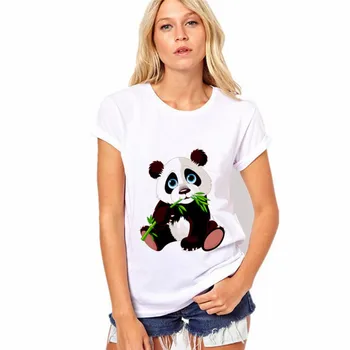 STERNBILD Plius Dydis S-4XL Saldus Panda Vilkas Print T-shirt Animacinių filmų Moterų 2018 Naujas Mados marškinėliai Moterims Topai Tees Kreivė Skundas