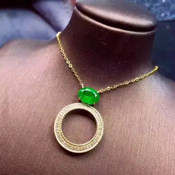 KJJEAXCMY fine jewelry gamtos Smaragdas 925 sterlingas sidabro naujų moterims, pakabukas karoliai grandinės paramos bandymo populiarus gražus