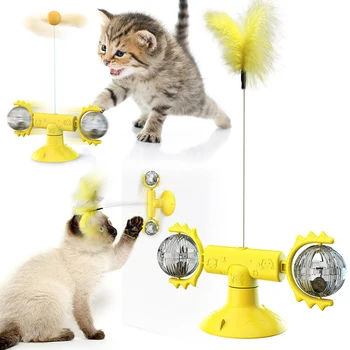 Vėjo malūnas katė žaislas Juokinga Ratas Dantį Interaktyvi Dėlionė katė kamuolys, žaislai Katė Plunksnų žaislai Braižymo Pet kamuolys, žaislai Katė