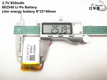 5vnt Litro energijos baterija Gera Qulity 3.7 V,850mAH,802540 Polimeras ličio jonų / Li-ion baterija ŽAISLŲ,CENTRINIS BANKAS,GPS,mp3,mp4