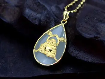 3D aukso apdaila ir Tian Yurulai Buda pendantH49#