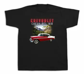Mens Tee Marškinėliai T Shirt Spausdinti 1956 Chevrolet Bel Air Senovinių Klasikinių Automobilių Hotrod