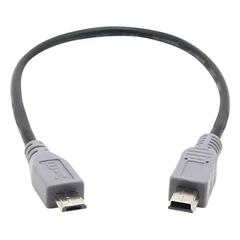 25cm 50cm 1M Micro USB į Mini USB OTG Kabeliu Vyrų Vyrų Konverteris Adapteris Duomenų Įkrovimo Mini 5-pin USB prailginimo Kabelis