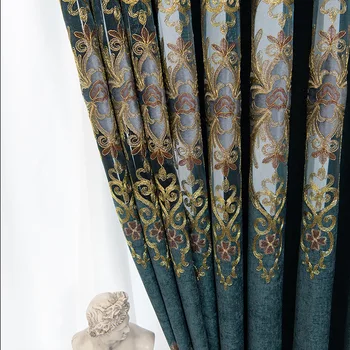 Europos Žakardo Stiliaus Tuščiaviduriai Spalvinimas Šeniliniai Siuvinėjimo Curtins Gyvenimo Kambario, Miegamasis Prabangių Namų Puošybai