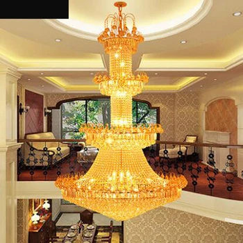 Dvipusis liustra laiptai lempos ilgai liustra villa kambarį lempa sietynas viešbučio projektą kristalų lempos apvalios lempos salė