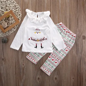 Baby Girl Kalėdos Drabužių Rinkinys Kūdikių Mergaičių Elnių Kalėdų naktiniai drabužiai Pižama, Pj ' s Apranga Nustatyti Sleepwear