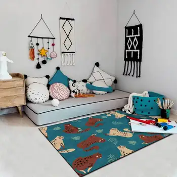 Modernus Nordic ins animaciją kačių vaikų kambarys gyvenamasis kambarys sofos didelės kiliminė danga miegamajame słomianka lova snukio grindų kilimėlis namų kambario dekoro