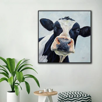 Karvės aliejus, drobė spausdinimo šiaurės gyvūnai sienos menas spausdinti plakato nuotrauką kambarį ant sienos, namų dekoro