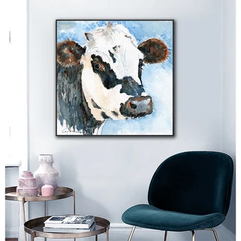 Karvės aliejus, drobė spausdinimo šiaurės gyvūnai sienos menas spausdinti plakato nuotrauką kambarį ant sienos, namų dekoro